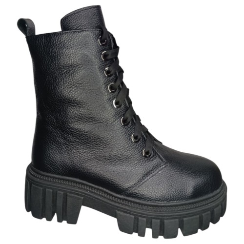 Ботинки женские кожаные LONYS 20 черный мех