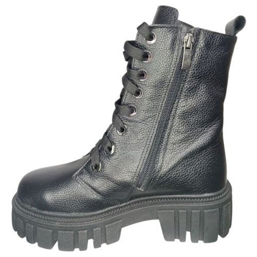 Ботинки женские кожаные LONYS 20 черный мех