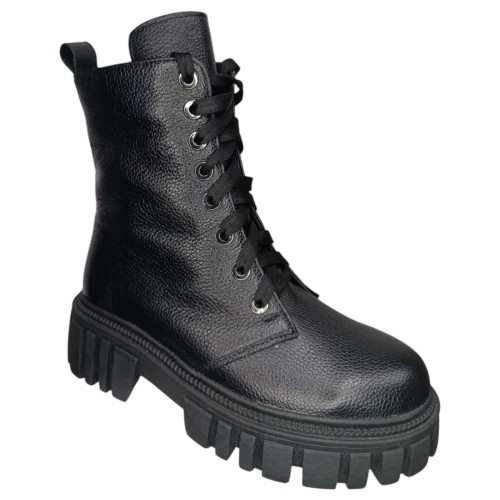 Ботинки женские кожаные LONYS 20 черный мех