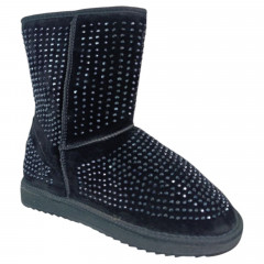 Угги жіночі замшеві UGG australia чорний хутро