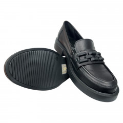 Лоферы женские кожаные ILONA 100/144 01 черные