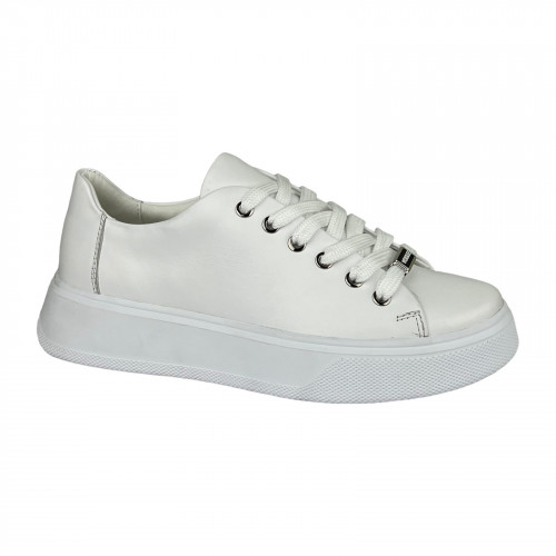 Кеды Женские кожаные на платформе MASIS 9050 05 белый