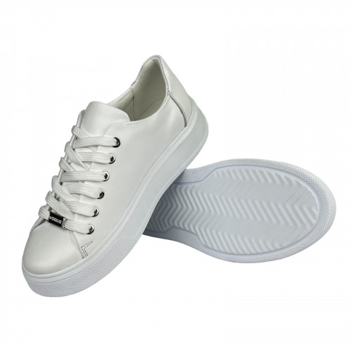 Кеды Женские кожаные на платформе MASIS 9050 05 белый