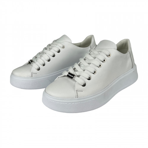 Кеды Женские кожаные на платформе MASIS 9050 05 белый