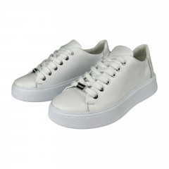 Кеды Женские кожаные на платформе MASIS 9050 05 белый