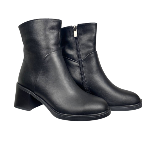 Черевики жіночі SCORPION 2525 чорні хутро каблук