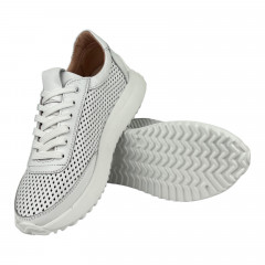 Кроссовки Женские кожаные MASIS In10 05 белый перфорация