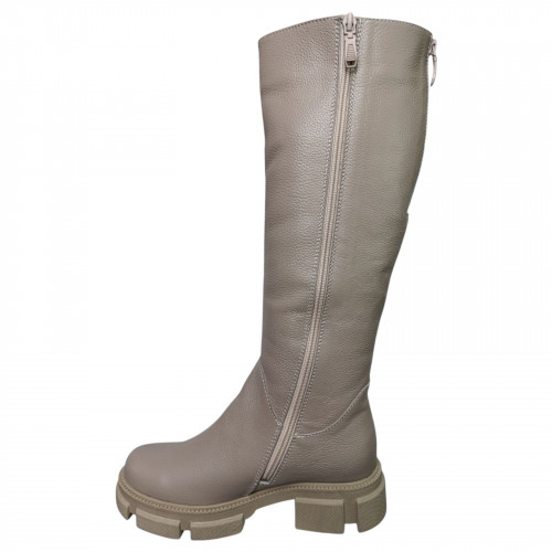 Чоботи жіночі шіряні YTA Арми бежевий хутро