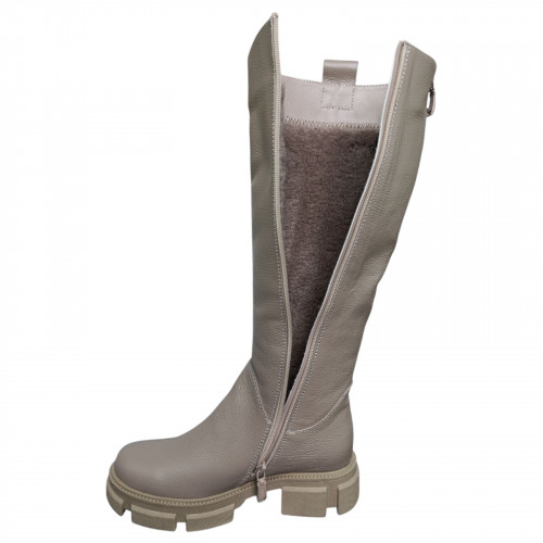 Чоботи жіночі шіряні YTA Арми бежевий хутро