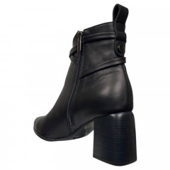 Черевики жіночі шіряні каблук DIANA D-137/49 чорні байка