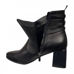 Черевики жіночі шіряні каблук DIANA D-137/49 чорні байка