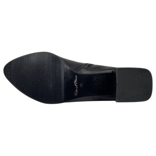 Черевики жіночі шіряні каблук DIANA D-137/49 чорні байка