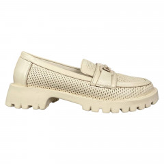 Лоферы женские кожаные ILONA 479/232 бежевые