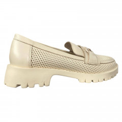 Лоферы женские кожаные ILONA 479/232 бежевые