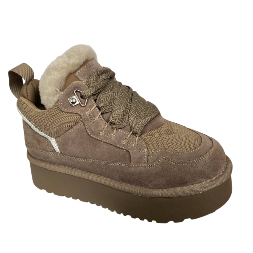 Угги жіночі замшеві HENGJI 275-3 сірі хутро