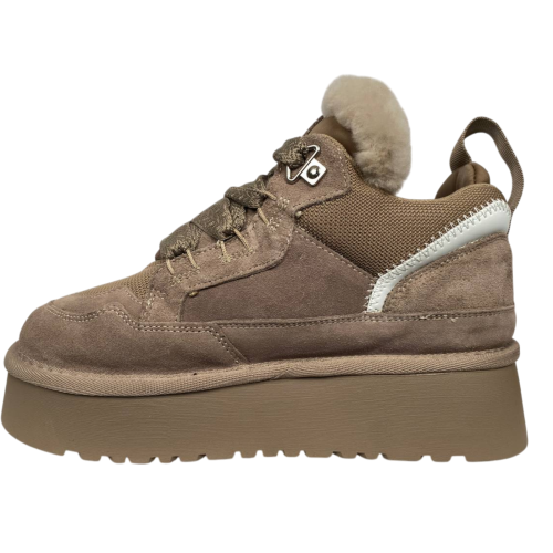 Угги жіночі замшеві HENGJI 275-3 сірі хутро