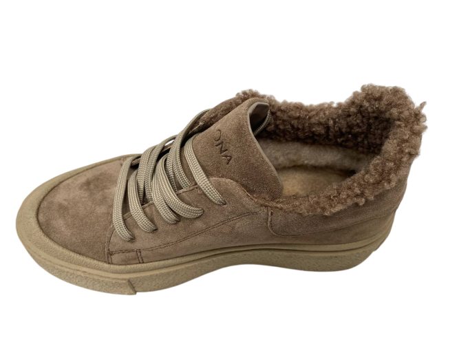 Черевики жіночі замшеві ILONA 564 87 LI капучино хутро