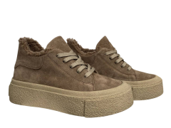 Черевики жіночі замшеві ILONA 564 87 LI капучино хутро