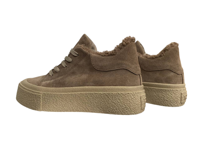 Черевики жіночі замшеві ILONA 564 87 LI капучино хутро