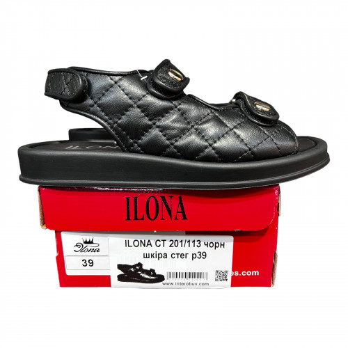 Босоніжки Жіночі шкіряні ILONA 201/113 чорний