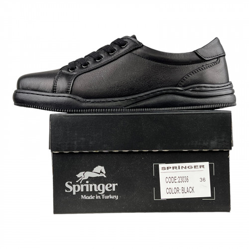 Кеди підліткові шкіряні SPRINGER 23036-2 чорний