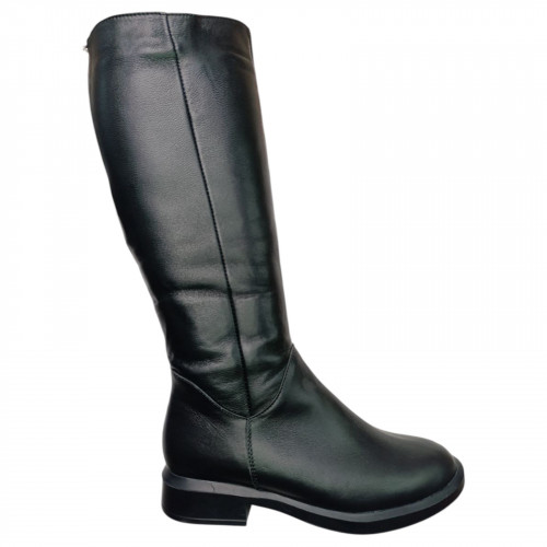 Чоботи жіночі шкіряні YTA Аризона чорний хутро