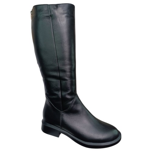 Чоботи жіночі шкіряні YTA Аризона чорний хутро