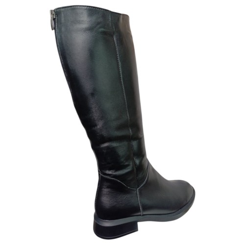 Чоботи жіночі шкіряні YTA Аризона чорний хутро