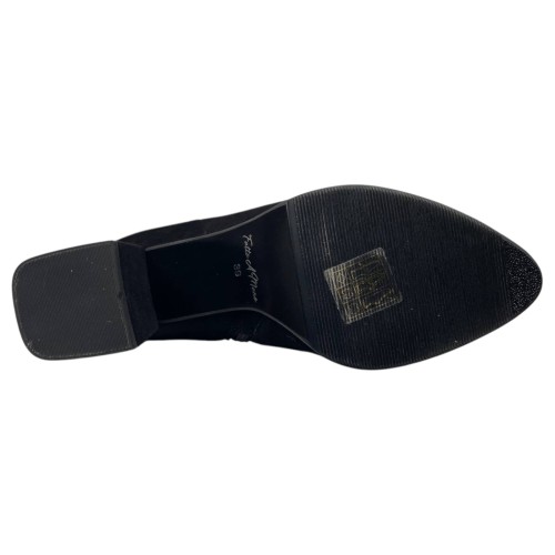 Ботинки женские замшевые каблук DIANA D-137/49 черные байка