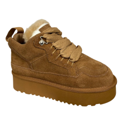 Угги женские замшевые HENGJI 273-2-2 khaki мех