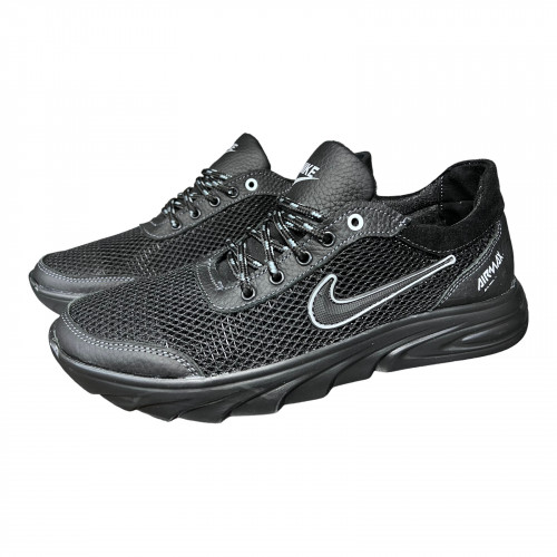 Кросівки Чоловічі шкіряні GULLIVER М17 01 чорний сітка