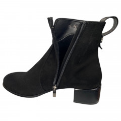 Черевики жіночі замшеві каблук ELVIX 4029 чорні байка