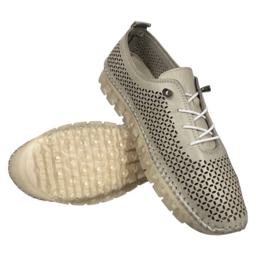 Мокасини жіночі шкіряні CANBERK 527 04 бежеві