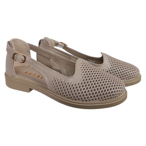 Лоферы женские кожаные ANDALINI 2005 07 бежевые