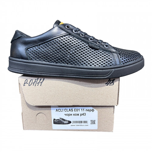 Кеди Чоловічі шкіряні ACLI CLAS E01 11 перфорація чорний