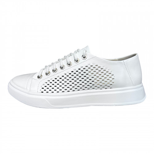 Кеды Женские кожаные TIFANI 0508 перфорация белый