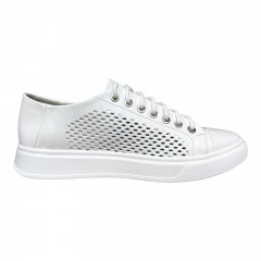 Кеды Женские кожаные TIFANI 0508 перфорация белый