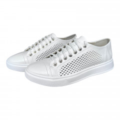 Кеды Женские кожаные TIFANI 0508 перфорация белый
