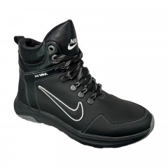 Кроссовки кожаные подростковые ACLI CLAS BN 41/2 черный мех