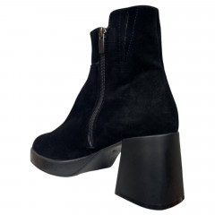 Черевики жіночі замшеві каблук ELVIX 5149 чорні байка