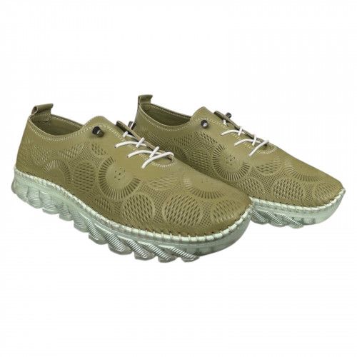 Мокасини жіночі шкіряні CANBERK 527 21 зелені