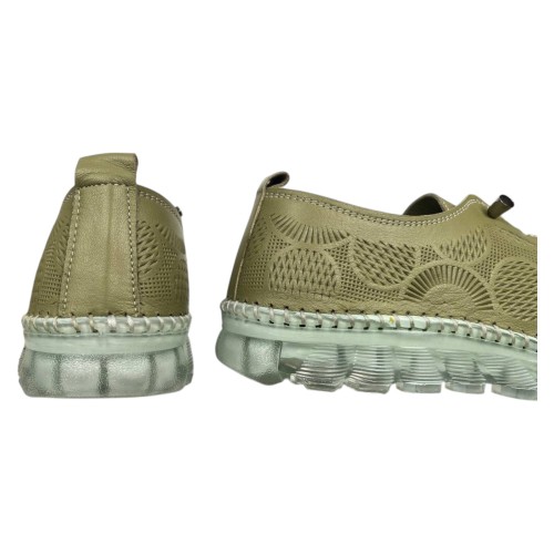 Мокасини жіночі шкіряні CANBERK 527 21 зелені