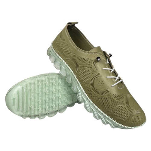 Мокасини жіночі шкіряні CANBERK 527 21 зелені