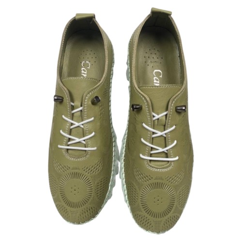 Мокасини жіночі шкіряні CANBERK 527 21 зелені