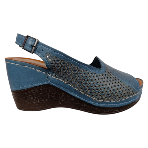 Босоножки женские кожаные ATO 1039 09 синие