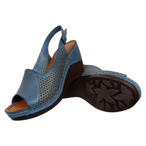 Босоножки женские кожаные ATO 1039 09 синие