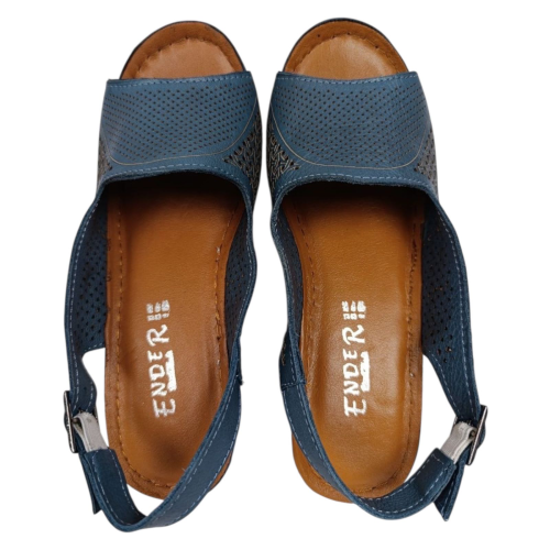 Босоножки женские кожаные ATO 1039 09 синие