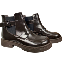 Ботинки женские кожаные ILONA 854/394 33 какао байка лак