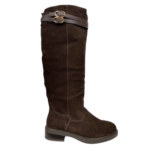 Чоботи жіночі замшеві PANDORA 25-301 коричнева байка