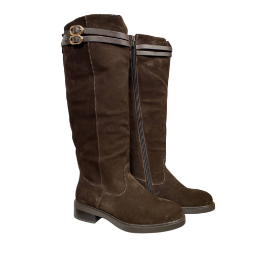 Чоботи жіночі замшеві PANDORA 25-301 коричнева байка